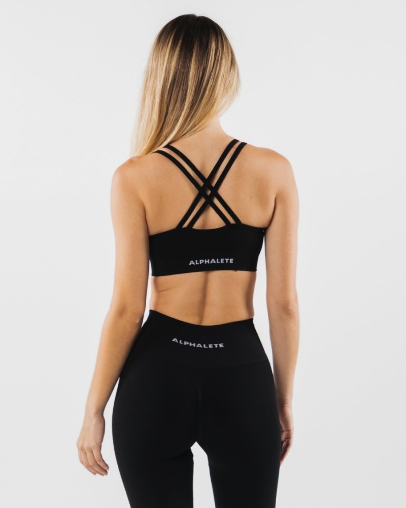 Soutien Gorge Sport Alphalete Revival Bra Noir Femme | NBH-76983466