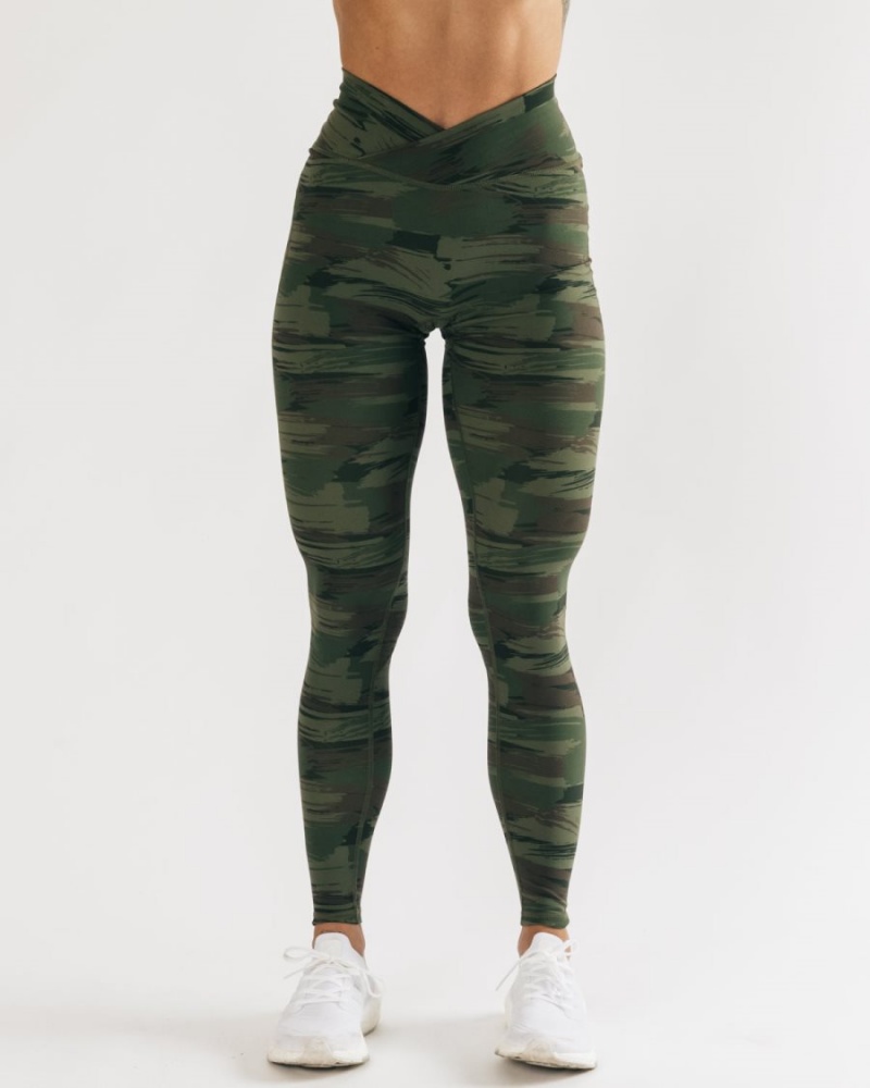 Leggings Alphalete Surface Power Legging Vert Olive Camouflage Femme | PKW-69611989