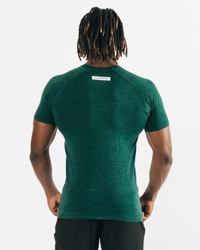 Chemises Alphalete Hero Tee Darkest Pine Homme | FZL-53054145