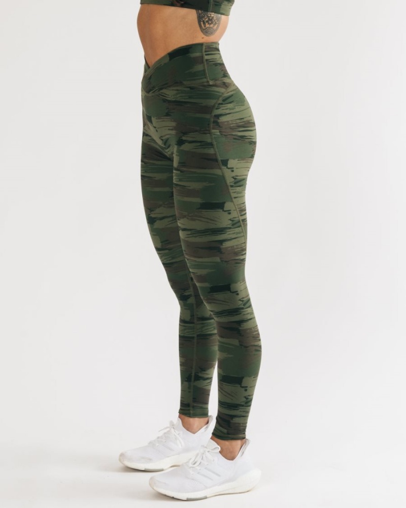 Leggings Alphalete Surface Power Legging Vert Olive Camouflage Femme | PKW-69611989