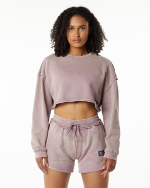 Vestes Alphalete Very Terry Crop Pullover Rose Femme | ONU-91472941