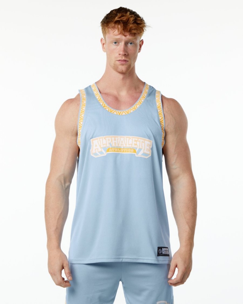 Stringers Alphalete Varsity Basketball Jersey Bleu Clair Homme | XLD-94308714