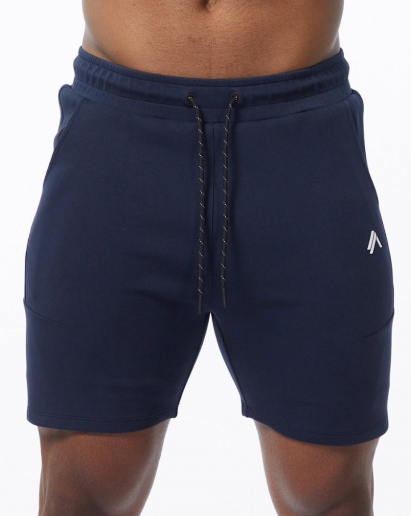 Short Alphalete ELMTS Athlétiques Corta 6" Bleu Marine Homme | WBC-23889371