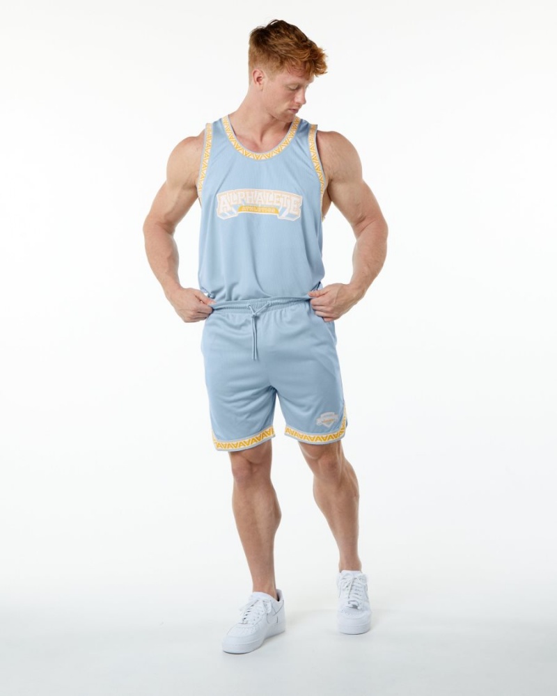 Stringers Alphalete Varsity Basketball Jersey Bleu Clair Homme | XLD-94308714