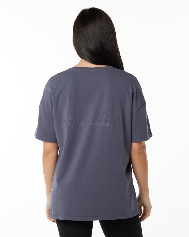 Chemises Alphalete Signature Oversized Tee Violette Femme | HIK-15437073