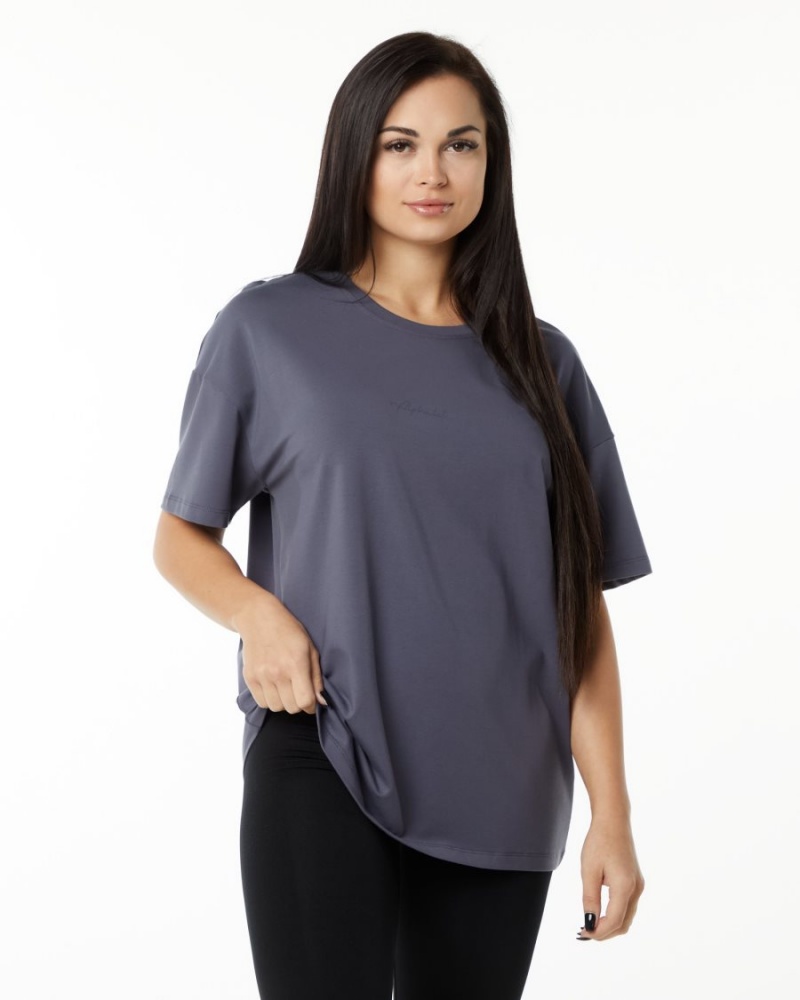 Chemises Alphalete Signature Oversized Tee Violette Femme | HIK-15437073