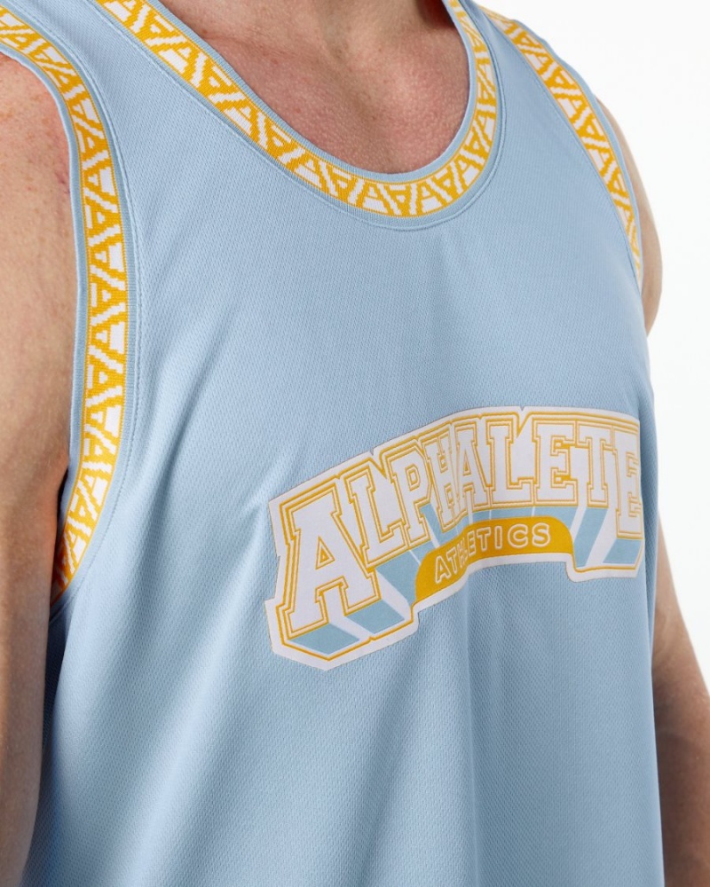 Stringers Alphalete Varsity Basketball Jersey Bleu Clair Homme | XLD-94308714