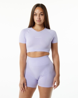 Chemises Alphalete Amplify V-Neck Crop Top Misty Lilac Femme | ZAS-11535131