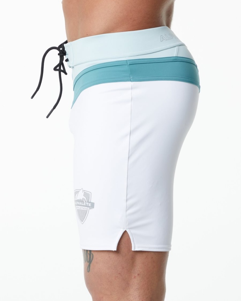 Shorts De Bain Alphalete Trident Competition Corta Blanche Homme | HIS-08420187