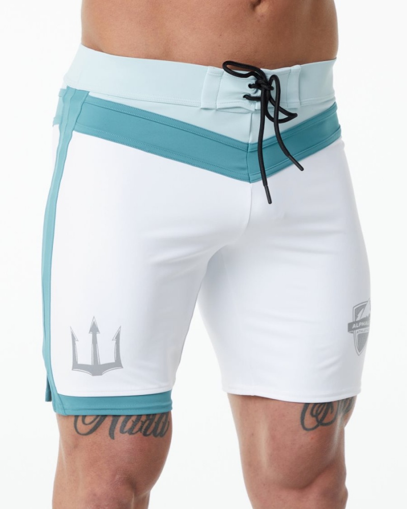 Shorts De Bain Alphalete Trident Competition Corta Blanche Homme | HIS-08420187