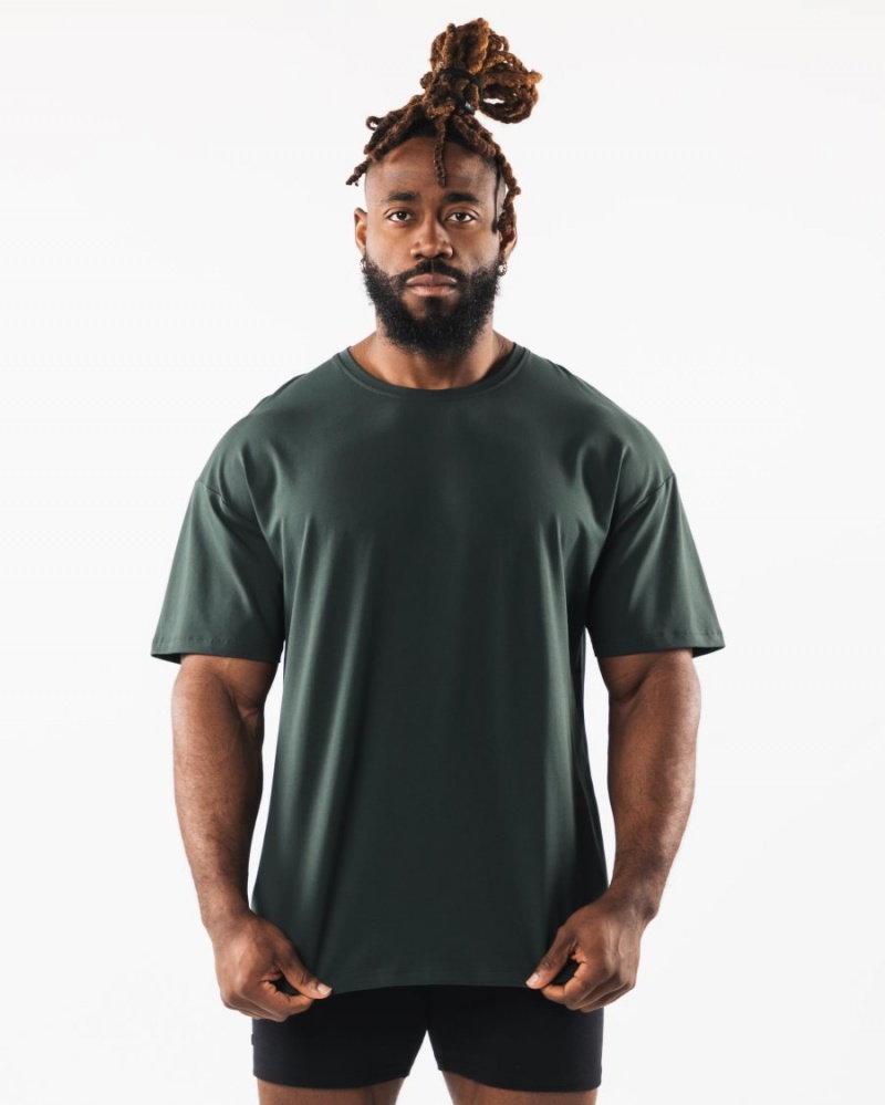 Chemises Alphalete Collegiate Tee Evergreen Homme | RFV-81355764