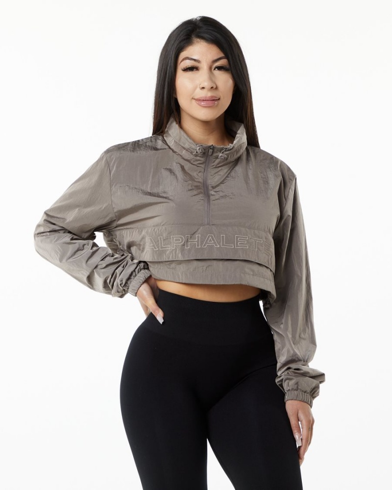 Vestes Alphalete Endure Crop Jacket Marron Femme | KPK-61357210