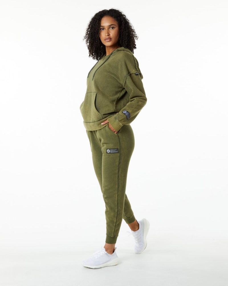 Sweat a Capuche Alphalete Very Terry Hoodie Vert Femme | NUI-71971629