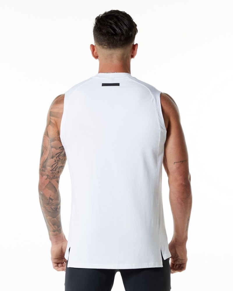 Debardeur Alphalete Evo Tank Blanche Homme | AUE-25889489