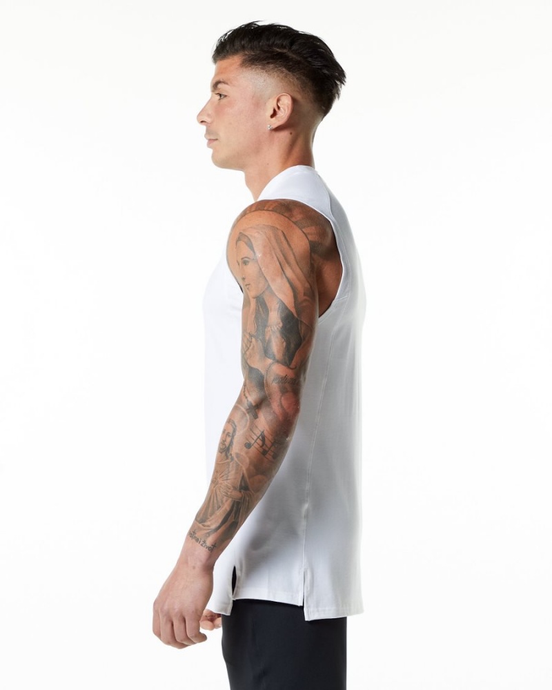 Debardeur Alphalete Evo Tank Blanche Homme | AUE-25889489