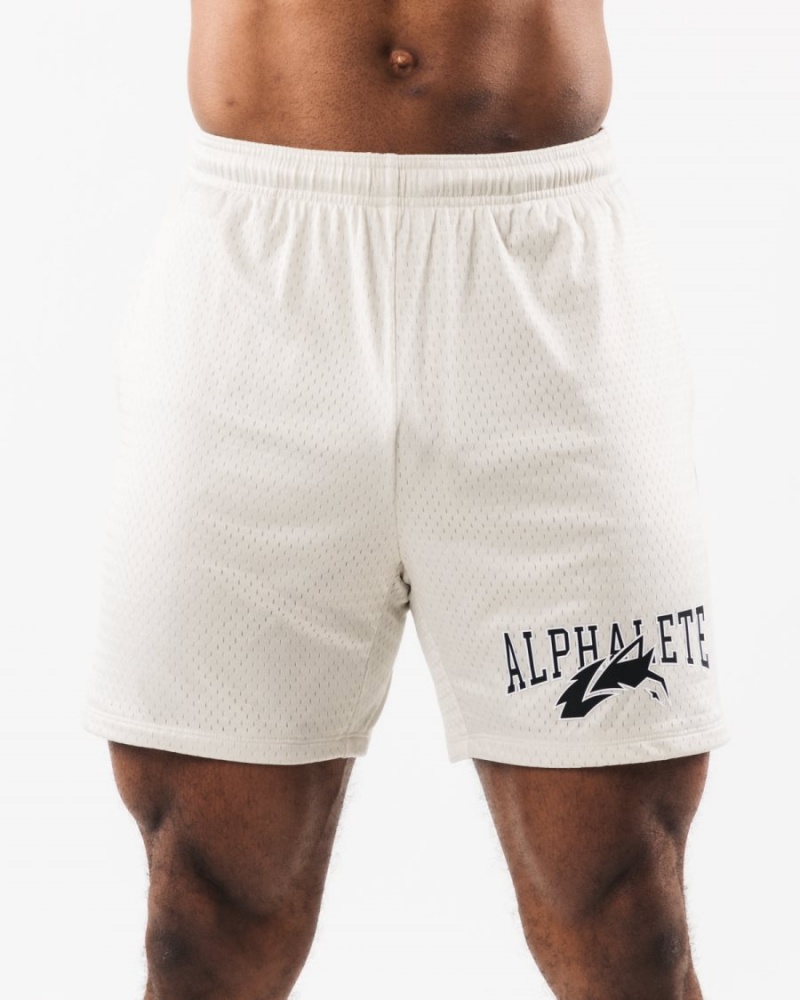 Short Alphalete Wolf Head Mesh Corta 6" Sea Shell Homme | HQN-71896503