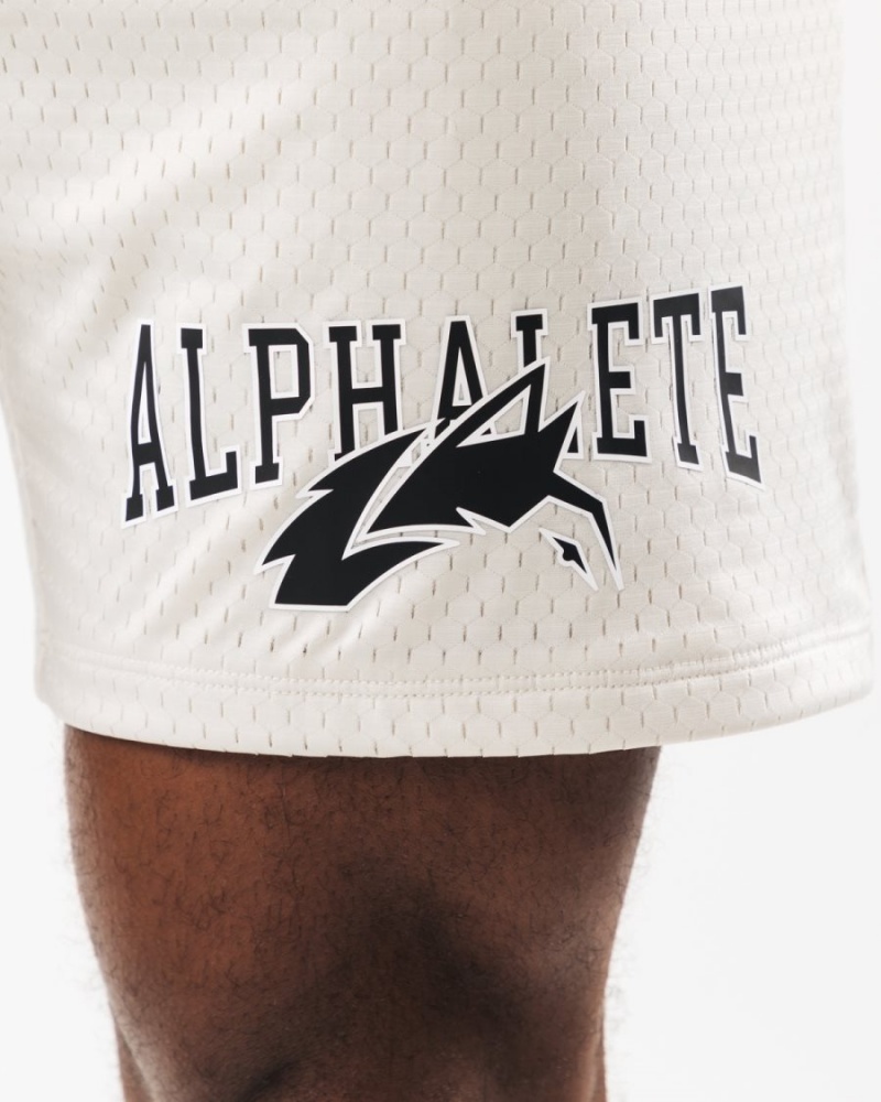 Short Alphalete Wolf Head Mesh Corta 6" Sea Shell Homme | HQN-71896503