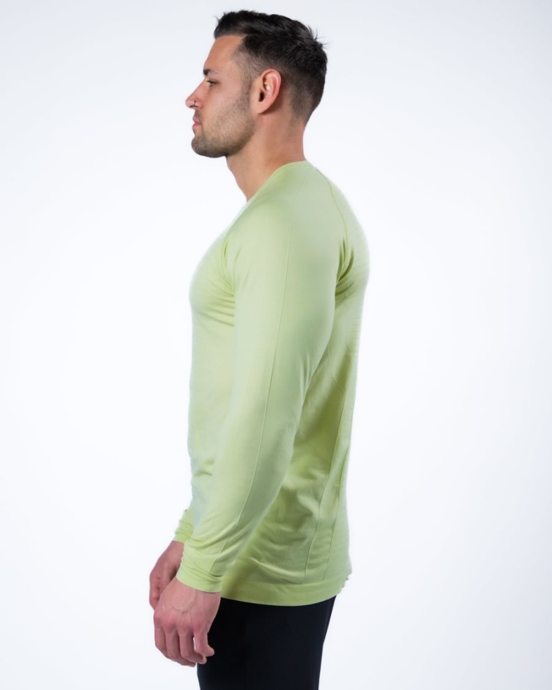 Chemises Alphalete Hero Long Sleeve Tee Frozen Spring Homme | WEZ-39906383