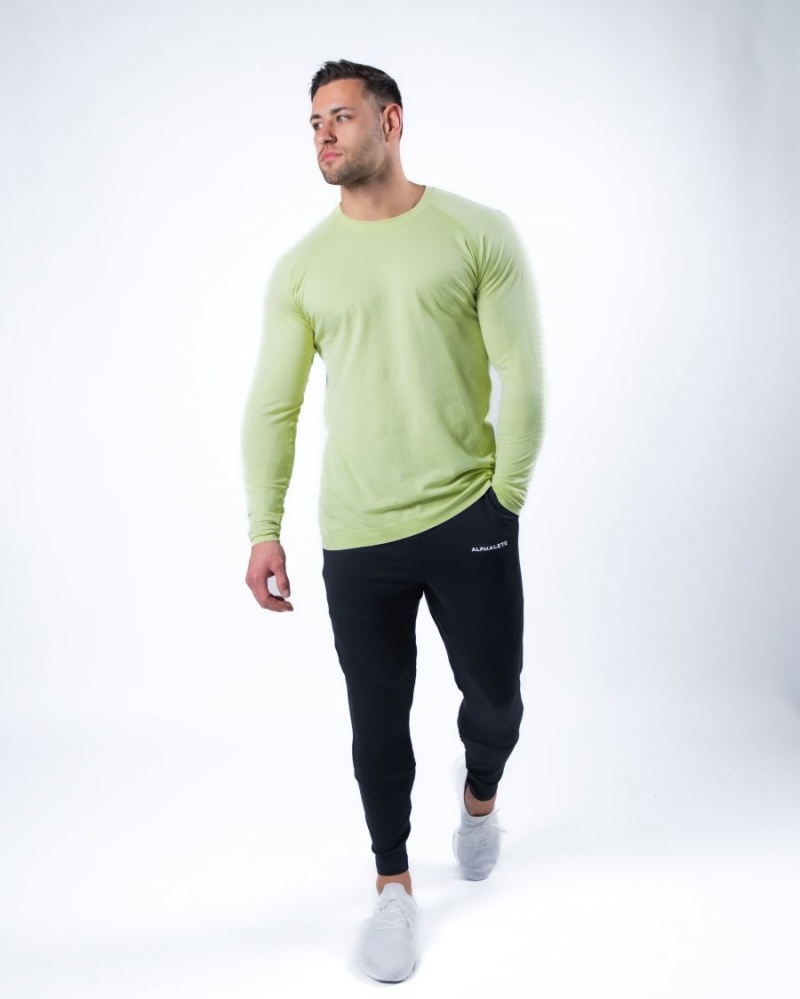 Chemises Alphalete Hero Long Sleeve Tee Frozen Spring Homme | WEZ-39906383