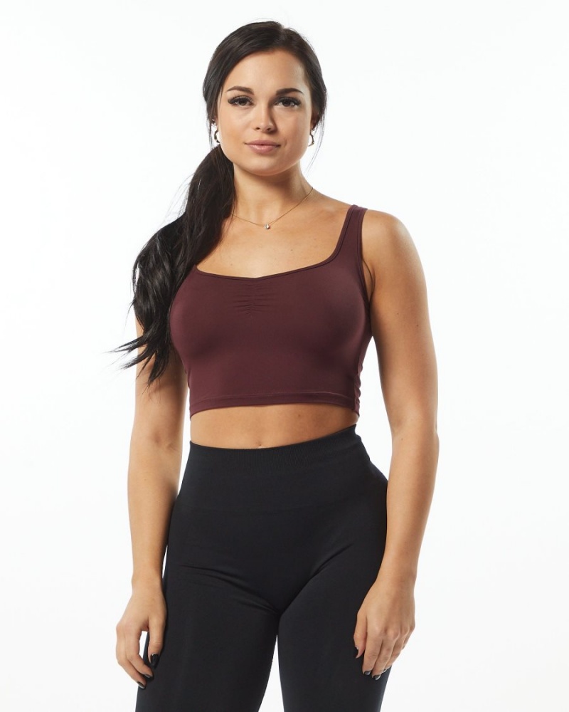 Debardeur Alphalete Ultrasoft Square Neck Tank Wine Femme | YRQ-07325158