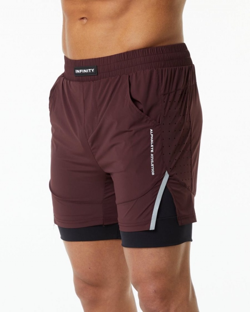 Short Alphalete Infinity Speed Corta 5.5" Bordeaux Homme | IGK-04630730