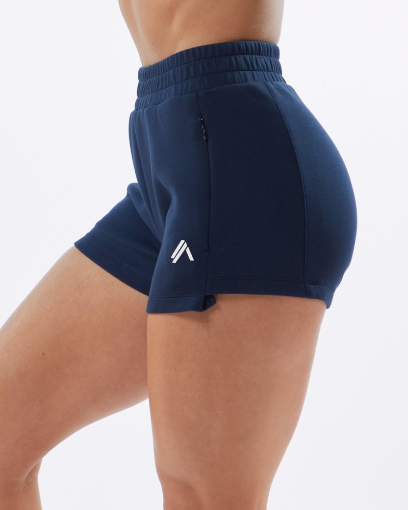 Short Alphalete ELMTS Athlétiques Corta 3.5" Bleu Marine Femme | ELQ-09731144