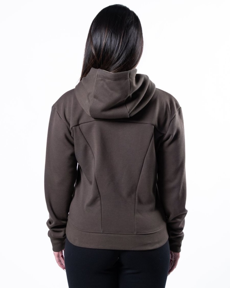 Sweat a Capuche Alphalete Monarch Hoodie Marron Foncé Femme | OHA-49482769