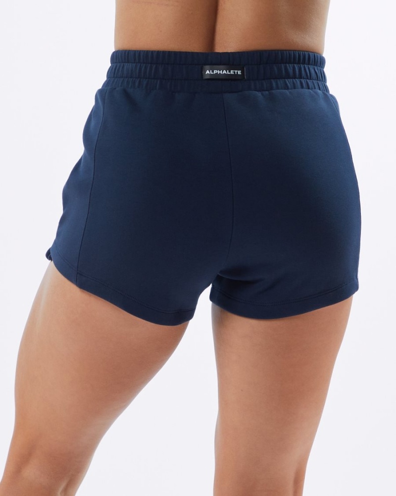 Short Alphalete ELMTS Athlétiques Corta 3.5" Bleu Marine Femme | ELQ-09731144