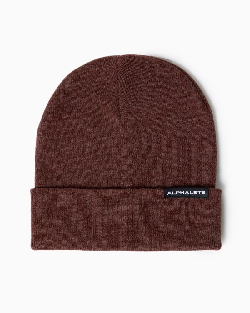 Accessoires Alphalete Essential Foldover Beanie Wine Femme | PFP-48629792