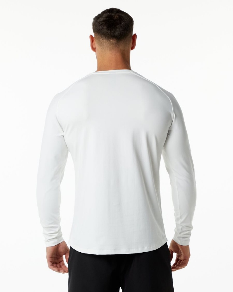 Chemises Alphalete Dynasty LS Tee Blanche Homme | JRF-04479365