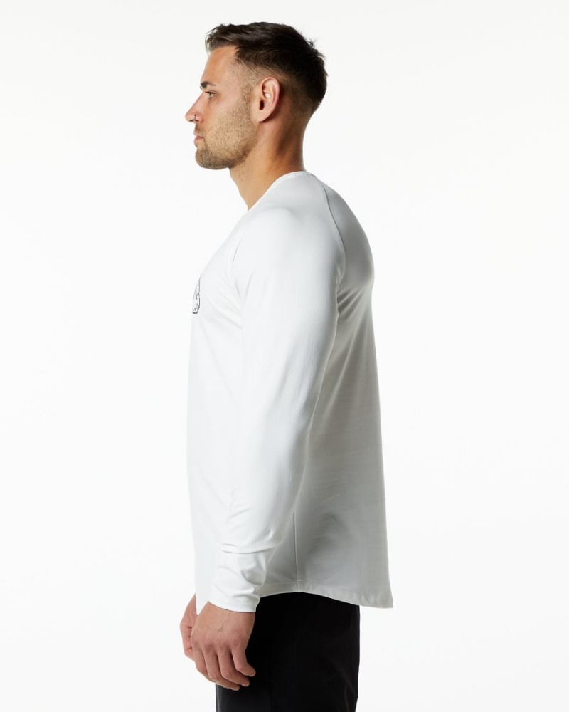 Chemises Alphalete Dynasty LS Tee Blanche Homme | JRF-04479365