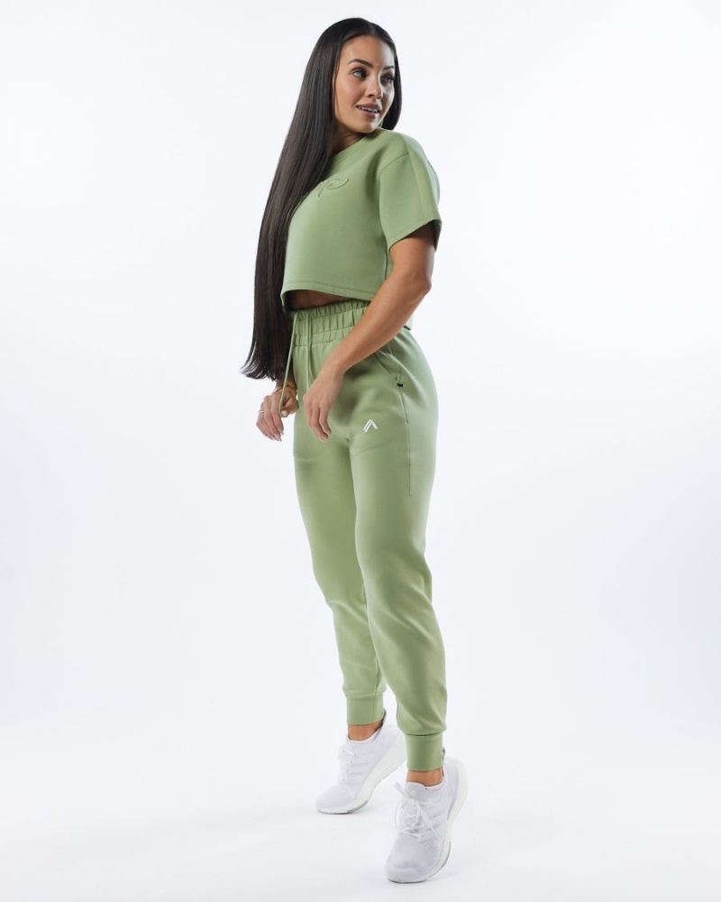 Pantalon Jogging Alphalete ELMTS Cuffed Jogger Vert Clair Femme | NPF-85546816