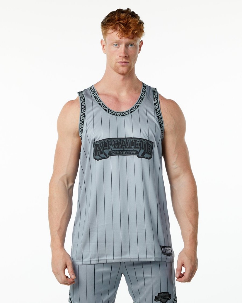 Stringers Alphalete Varsity Basketball Jersey Grise Homme | OBM-75821472