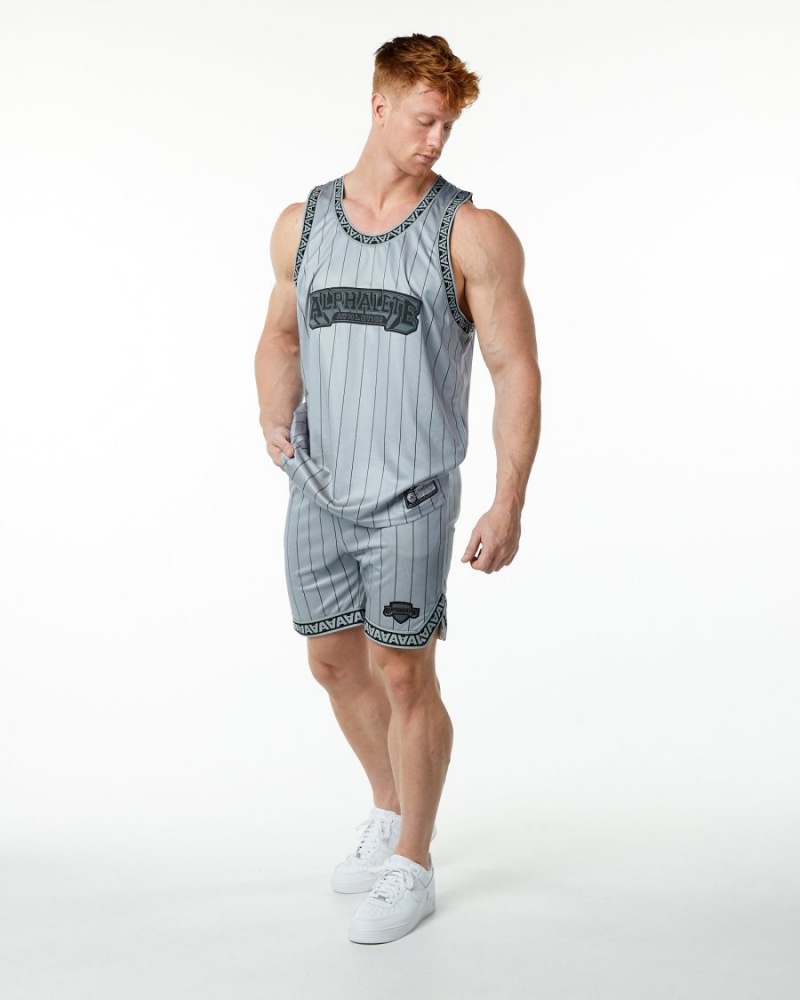 Stringers Alphalete Varsity Basketball Jersey Grise Homme | OBM-75821472