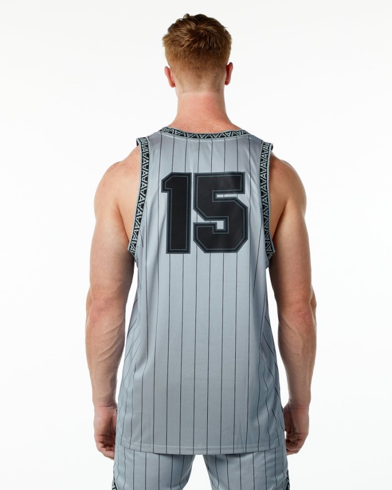 Stringers Alphalete Varsity Basketball Jersey Grise Homme | OBM-75821472