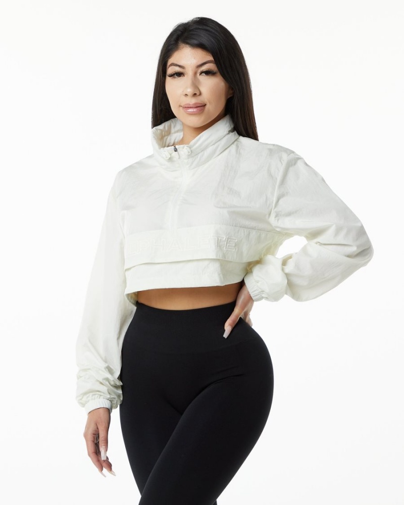 Vestes Alphalete Endure Crop Jacket Sage Femme | JAD-10162607