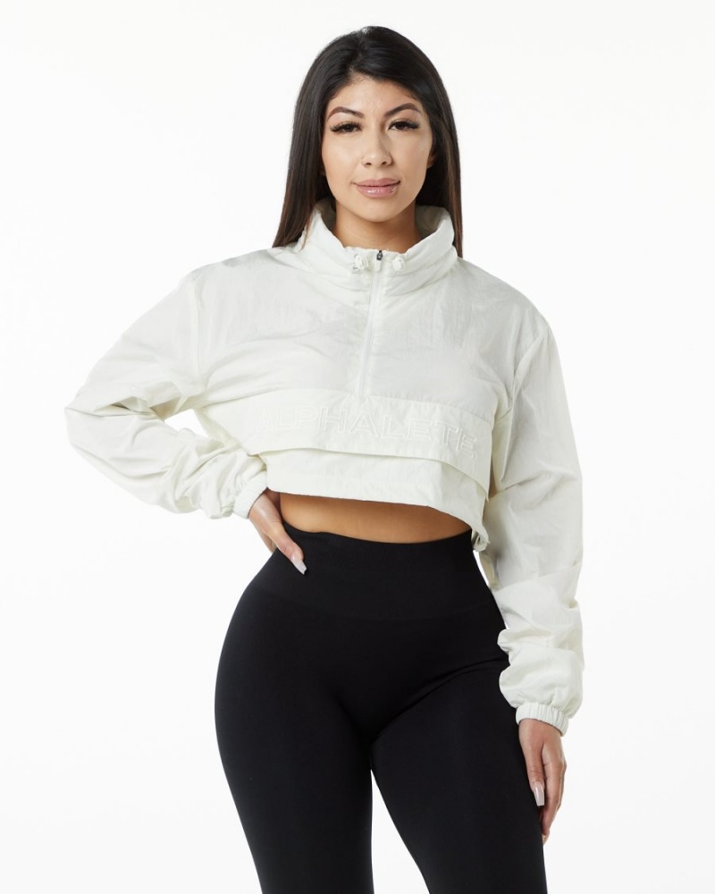 Vestes Alphalete Endure Crop Jacket Sage Femme | JAD-10162607