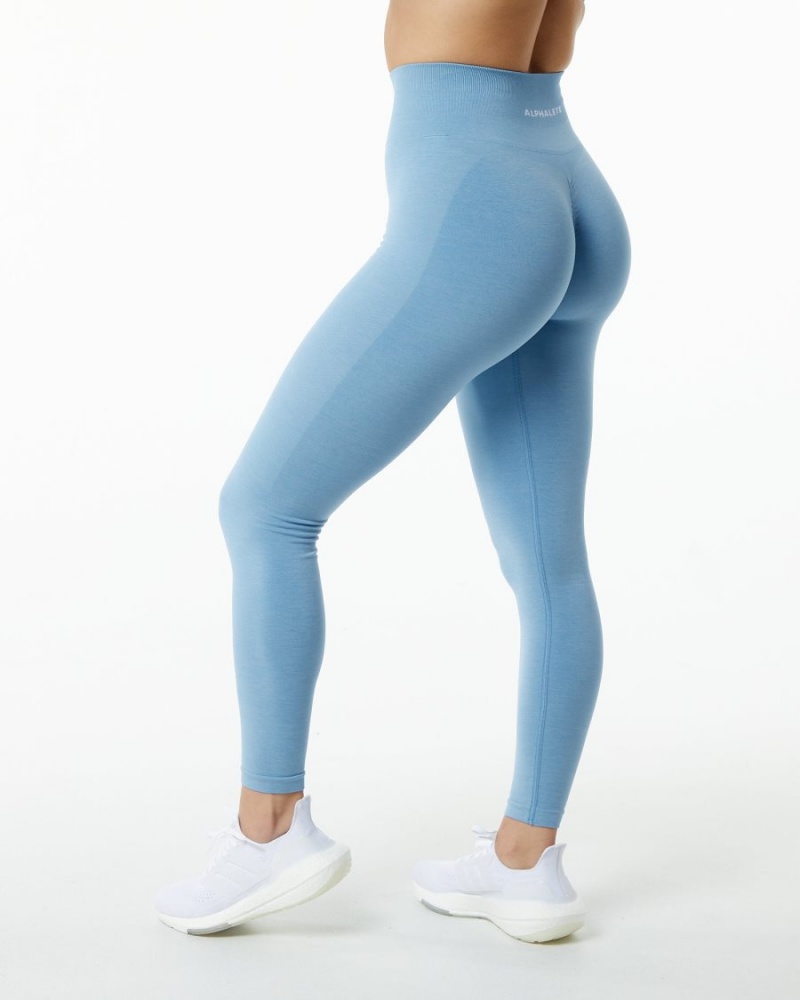 Leggings Alphalete Amplify Legging Washed Denim Femme | TZV-71336319