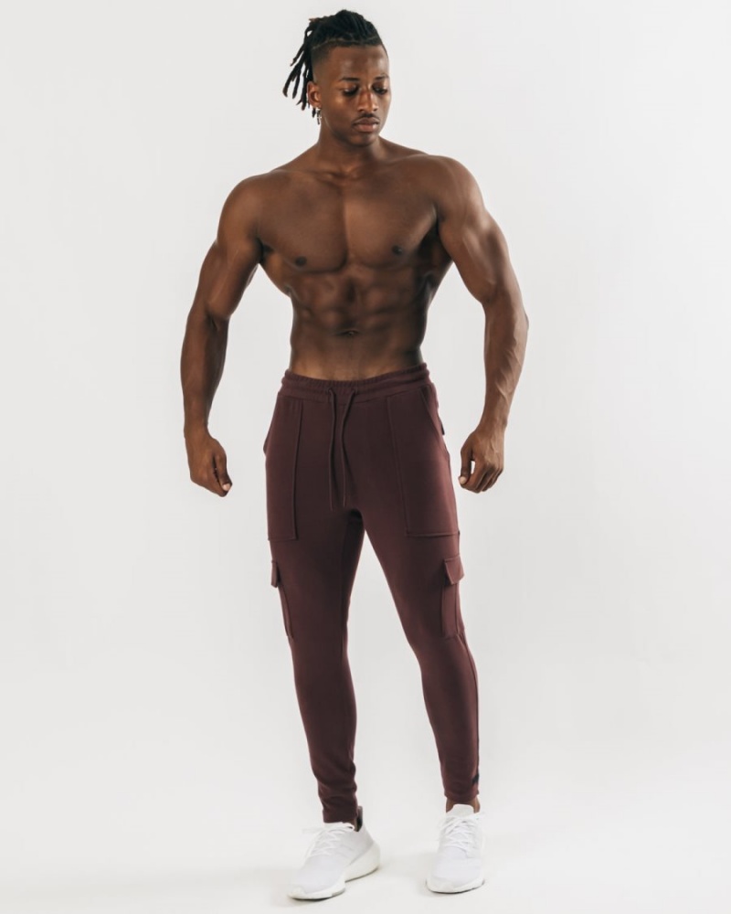 Pantalon Jogging Alphalete Identity Cargo Mahogany Homme | MBQ-16500535