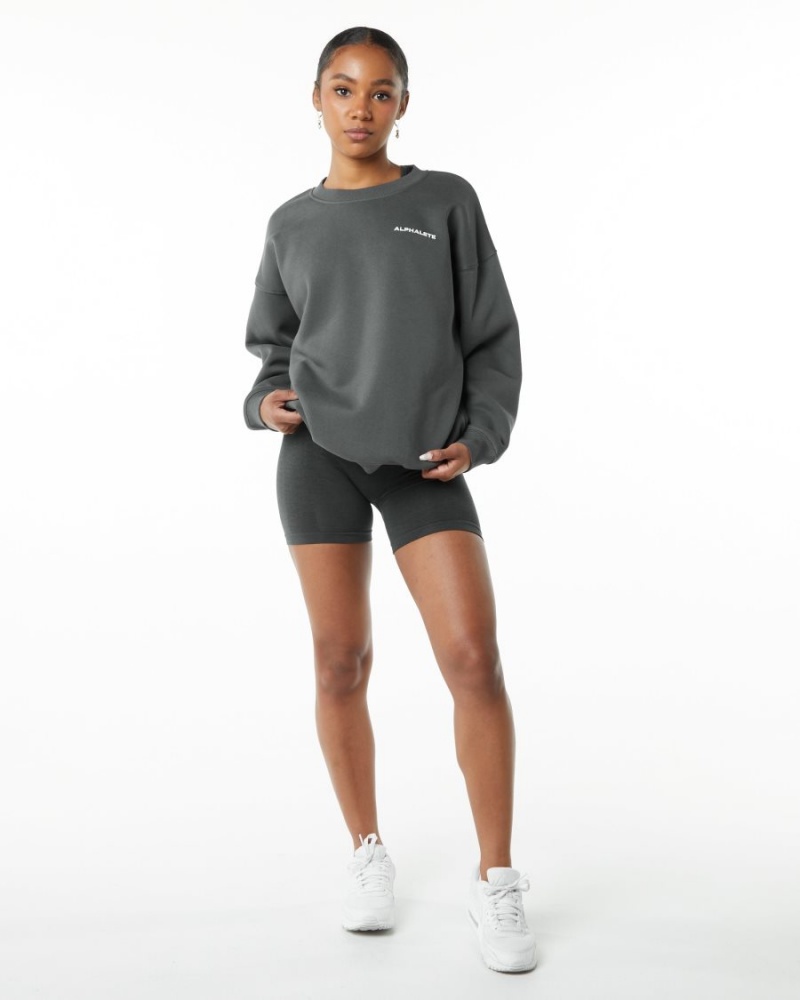 Manches Longues Alphalete Classiche Crew Smoke Femme | SNO-92542119