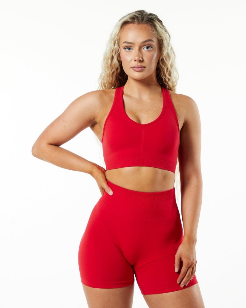 Soutien Gorge Sport Alphalete Amplify Bra Rouge Femme | IMS-61957704