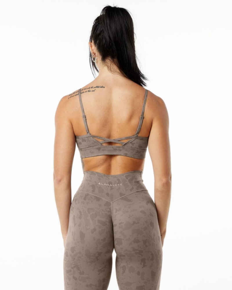 Soutien Gorge Sport Alphalete Surface Limitless Bra Pebble Print Mocha Femme | TOR-51280293