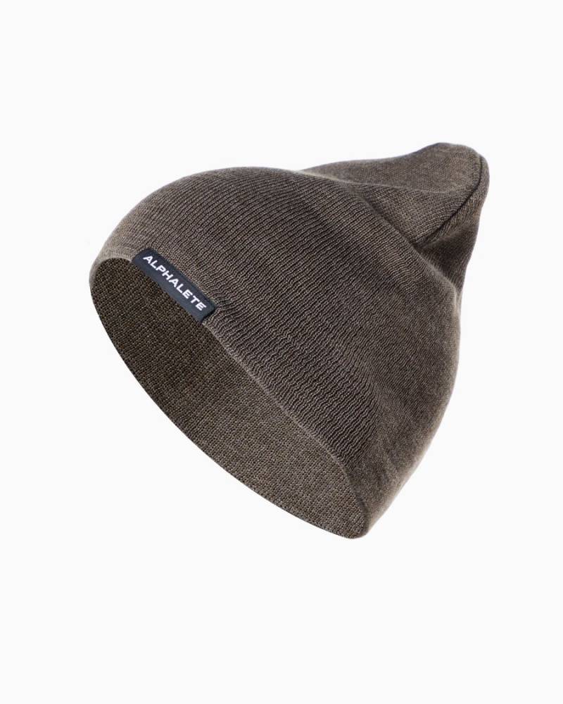 Accessoires Alphalete Essential Beanie Marron Foncé Homme | MRM-12807683