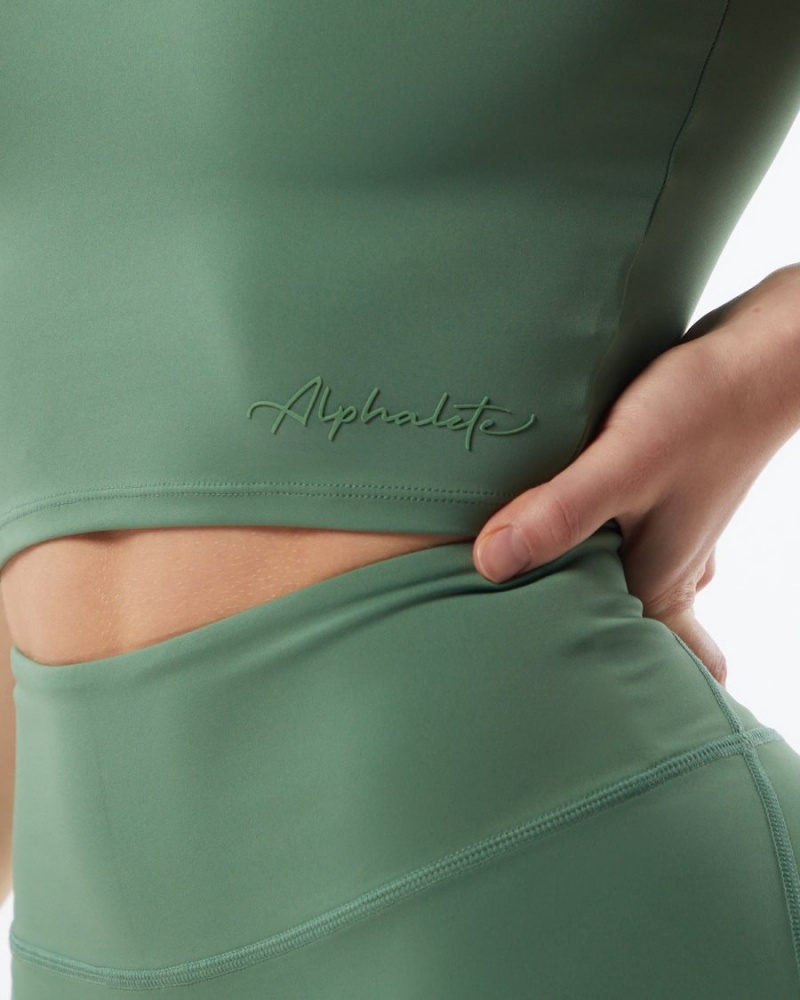 Debardeur Alphalete Pulse Zip Tank Vert Femme | YKJ-92829351