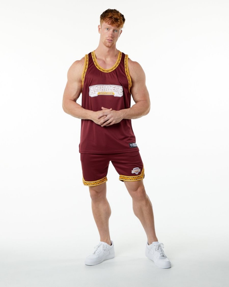 Stringers Alphalete Varsity Basketball Jersey Crimson Homme | SIE-72706013