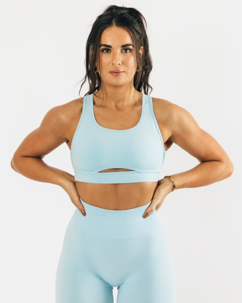 Soutien Gorge Sport Alphalete Trinity Bra Bleu Femme | FKS-18919381