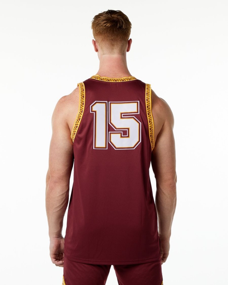 Stringers Alphalete Varsity Basketball Jersey Crimson Homme | SIE-72706013