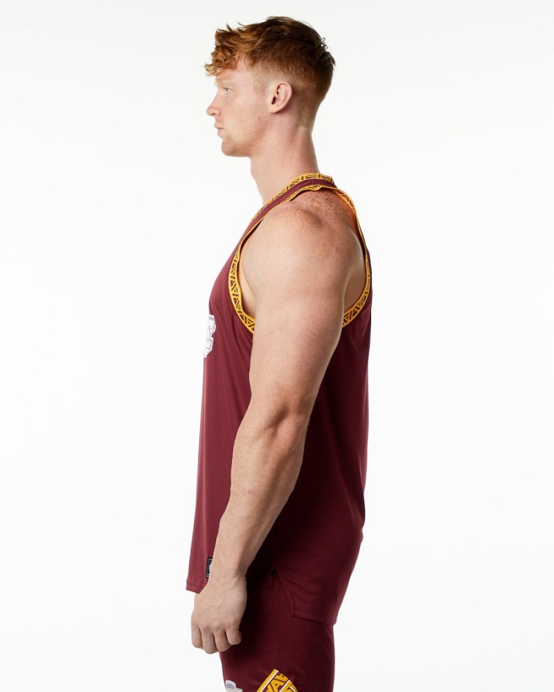 Stringers Alphalete Varsity Basketball Jersey Crimson Homme | SIE-72706013