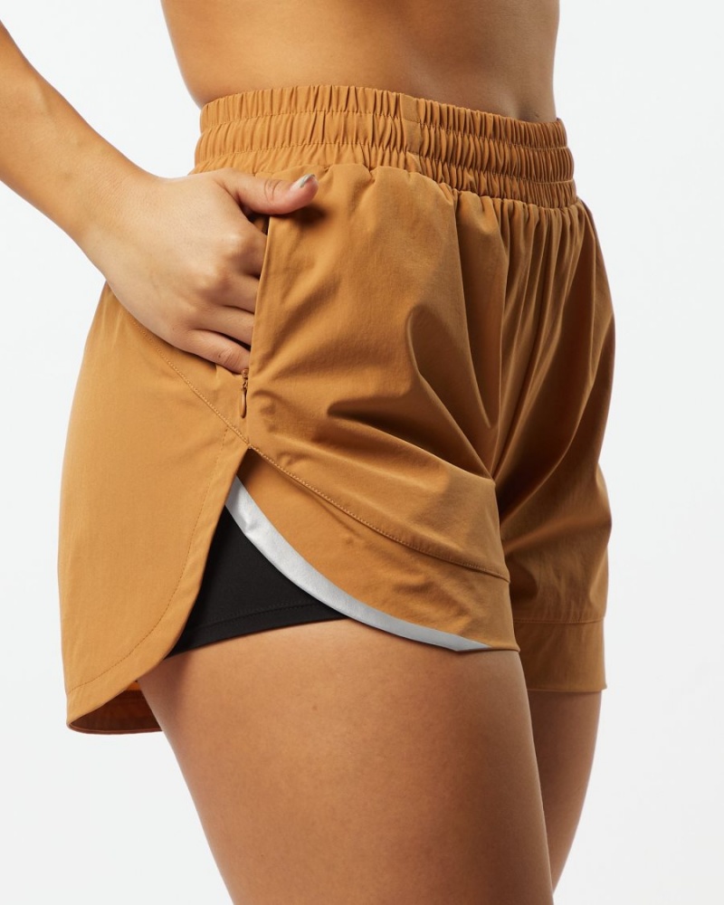 Short Alphalete Stride Corta 3" Chestnut Femme | KNX-75633475