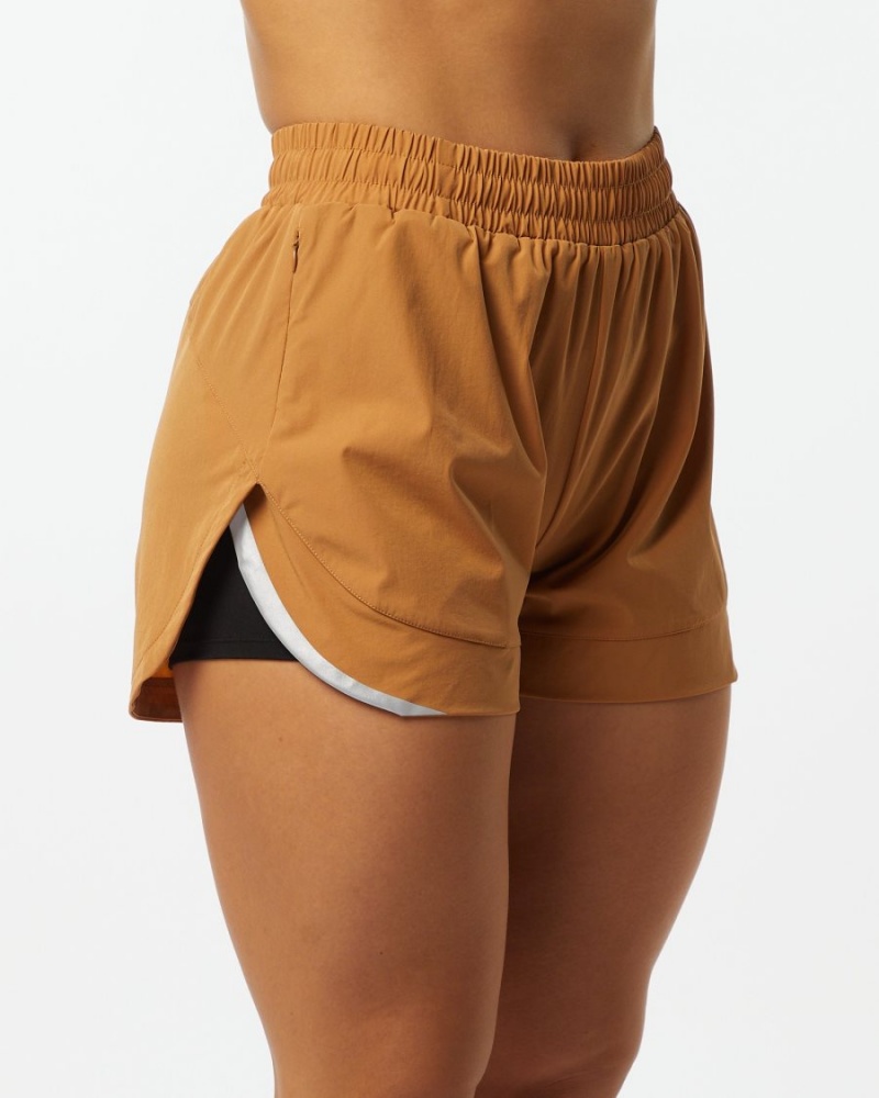 Short Alphalete Stride Corta 3" Chestnut Femme | KNX-75633475